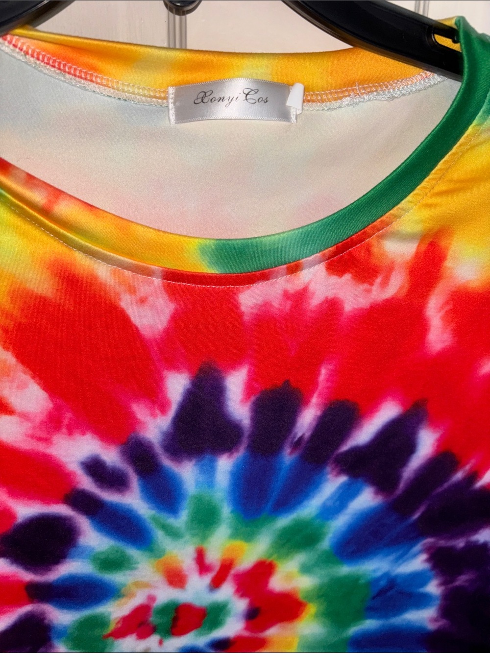 Bold Multicolor Tie-Dye Top short sleeve 3xl